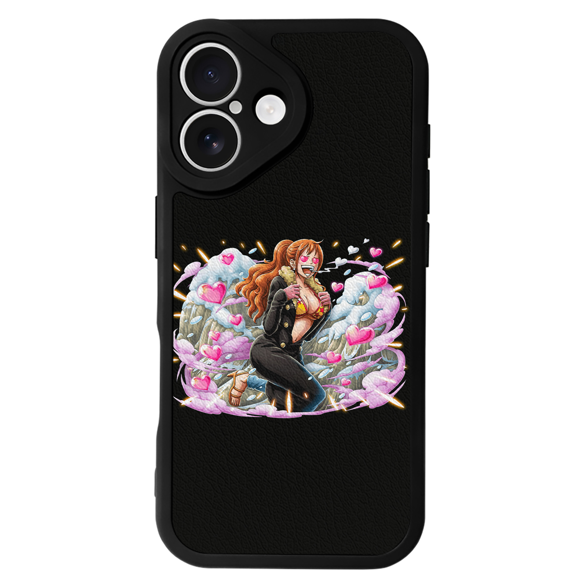 （画像用） ワンピース ナミ ONE PIECE Nami 【iPhone 16シリーズ対応】シリコンスマホケース（レザー調） 材質：シリコン